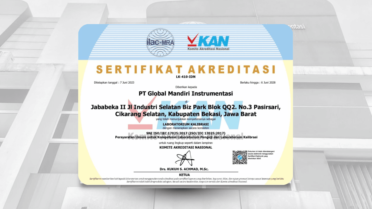 Sertifikasi Kalibrasi KAN - PT Global Mandiri Instrumentasi.